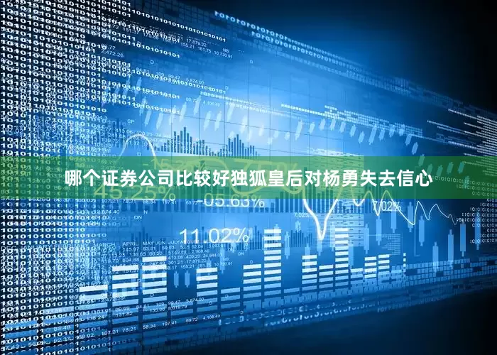 哪个证券公司比较好独狐皇后对杨勇失去信心